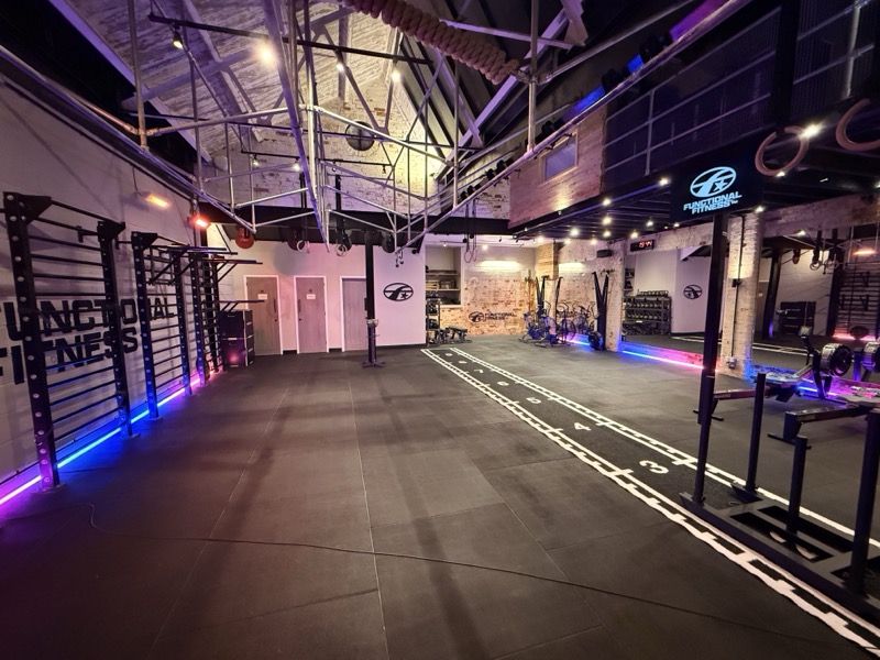 Functional Fitness gym interior with calisthenics rig and training area